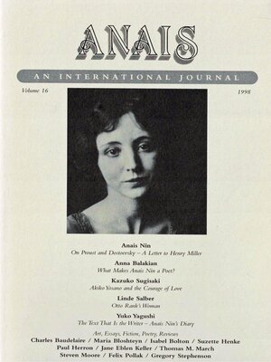 cover image of ANAIS: An International Journal, Volume 16